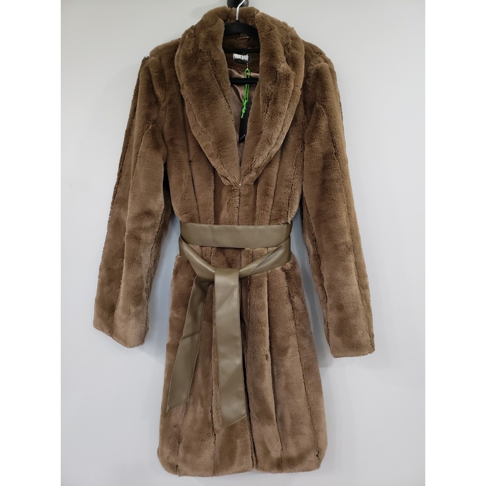 Dolls Kill DARKER WAVS Penny Lane Jacket Coat Faux Fur Whimsigoth Festival Rave